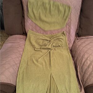 Olive Green Skirt with Matching Top